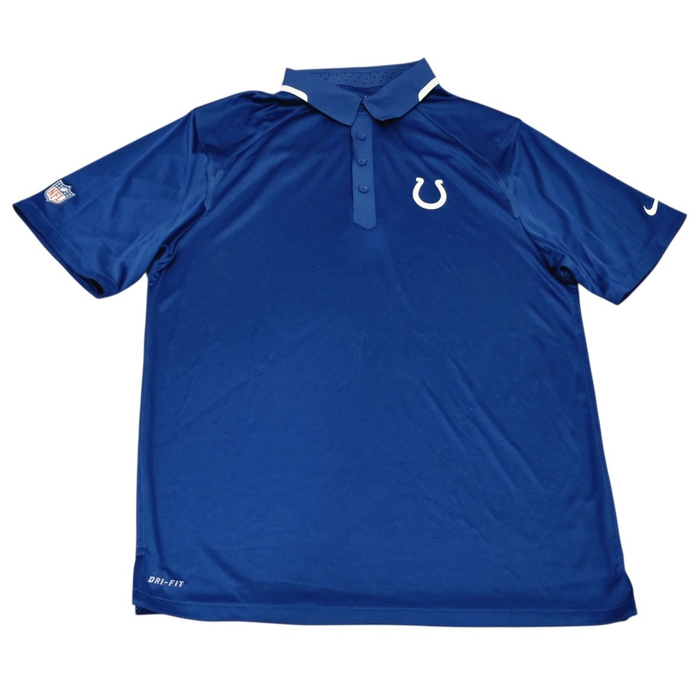 Nike Indianapolis Colts NFL On Field Dri-FIT Polo Shirt Men's Large Blue